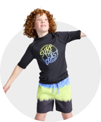 Kids Swimwear Board Shorts Rash Vests Swimsuits BIG W